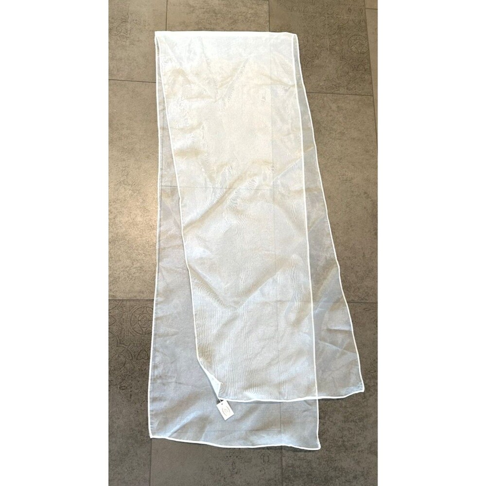Long White sheer Wedding Shawl NWT 86 inch x 16 inch flowy